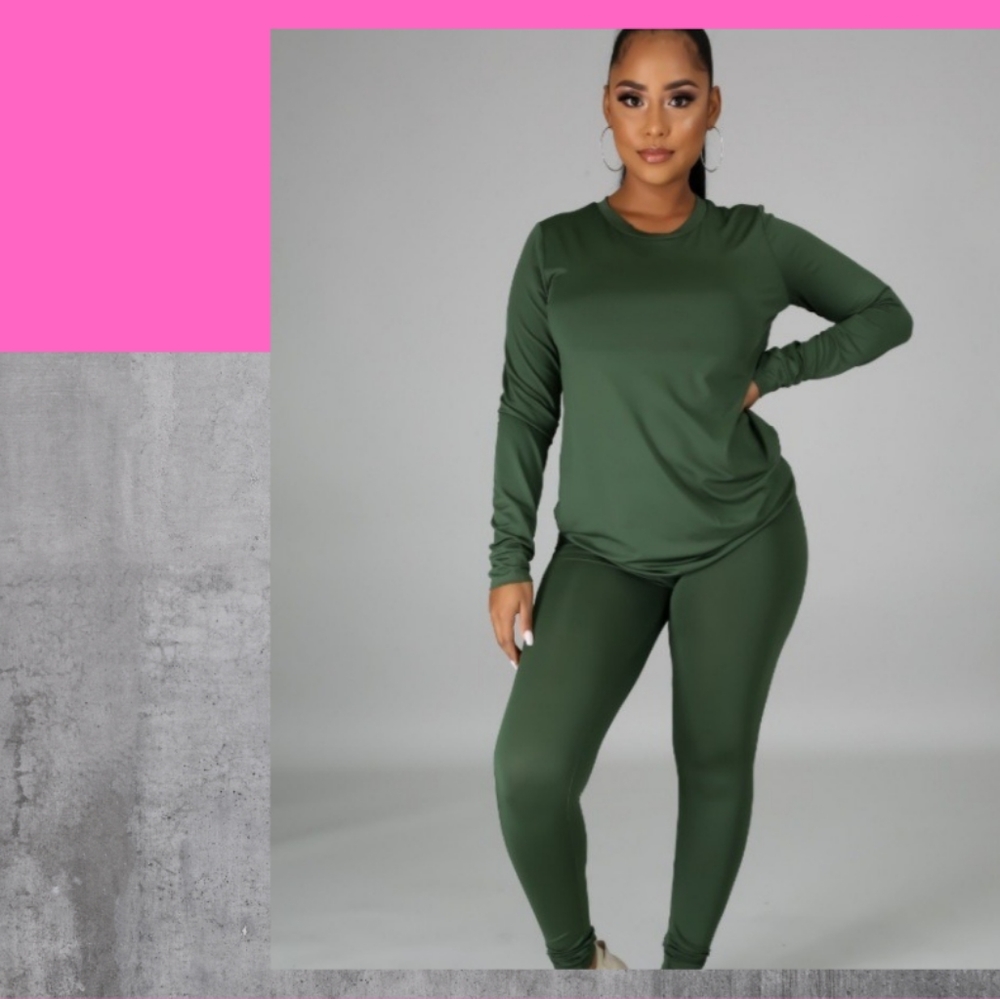 🎉Last one Two Piece Olive Green Legging Set